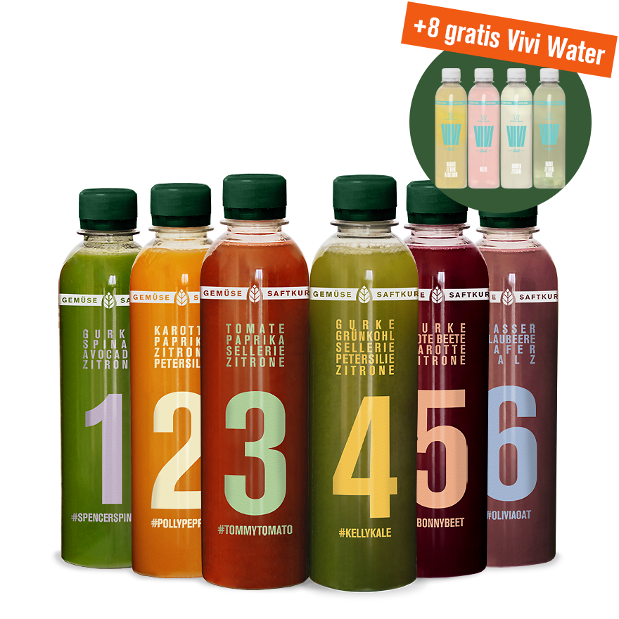 5-Tage Gemüse-Saftkur+ 8 gratis Vivi Water