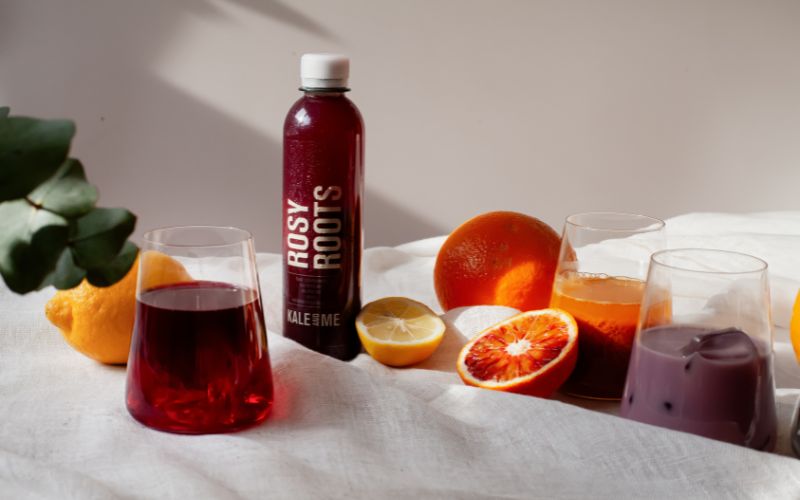 Rote Beete Saft und Orangen