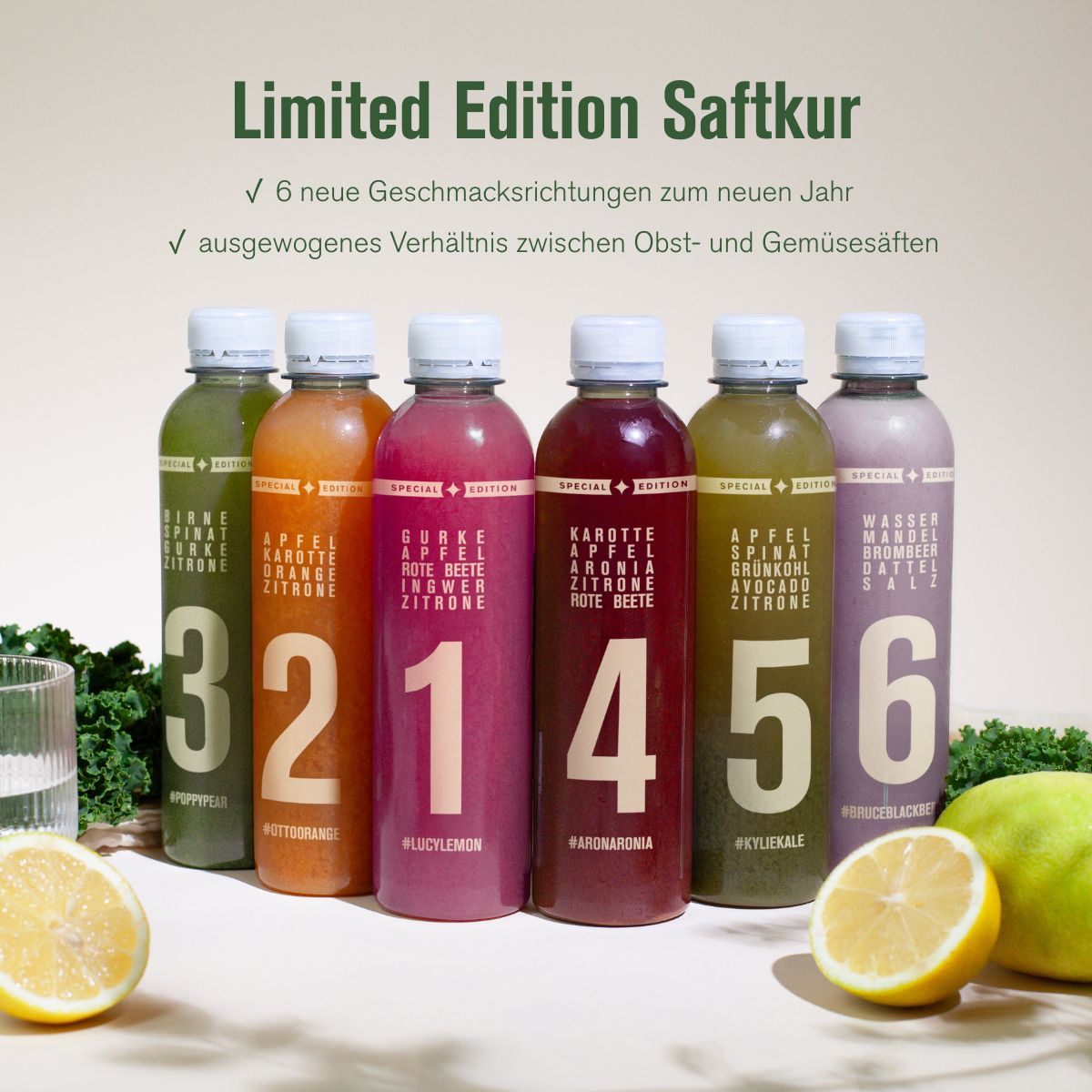 Obst- und Gemüsesäfte mit Rohstoffen