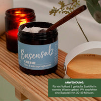 Badesalz und Beschreibungstext