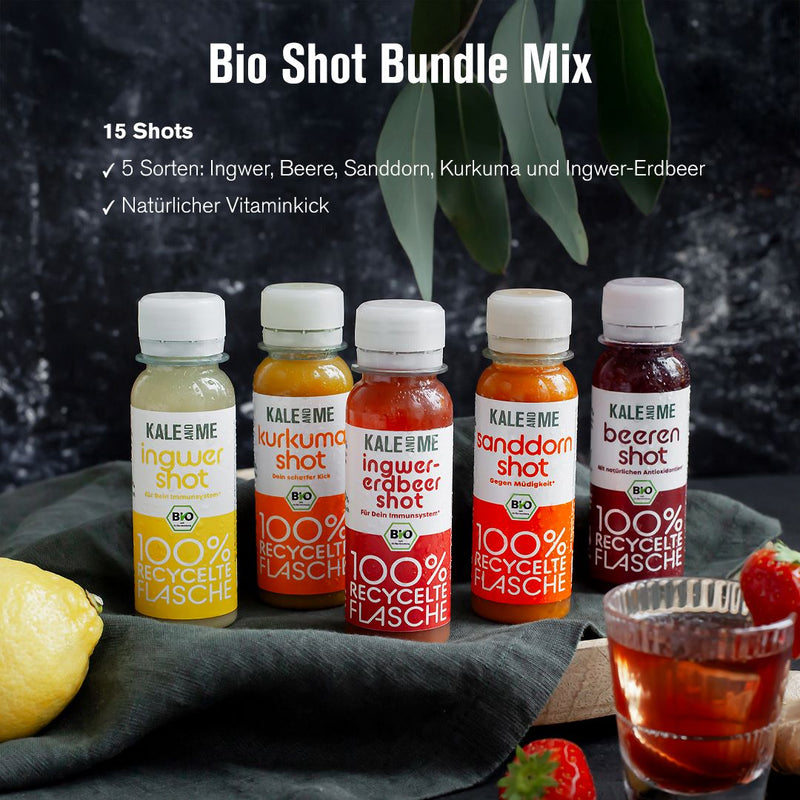 Fünf Shots mit Rohstoffen